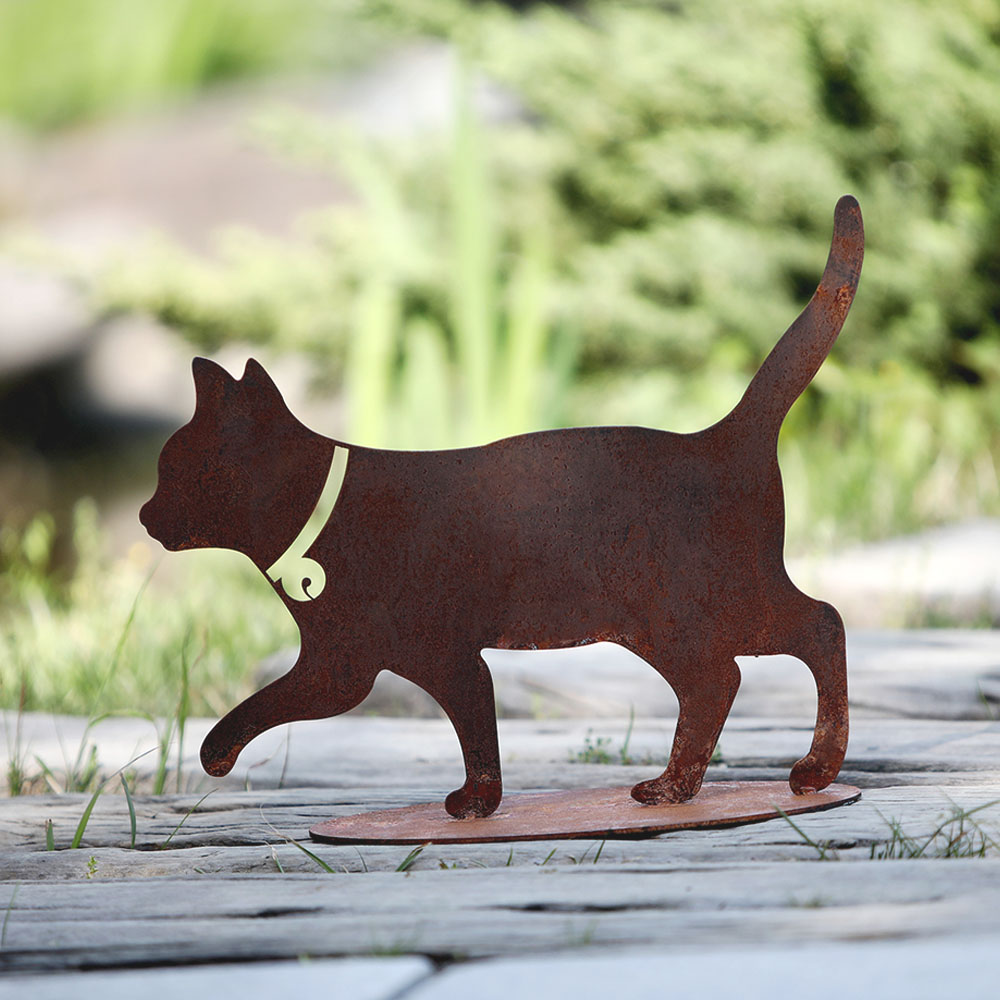 정원철제장식 받침형 [방울고양이] - 40×33cm